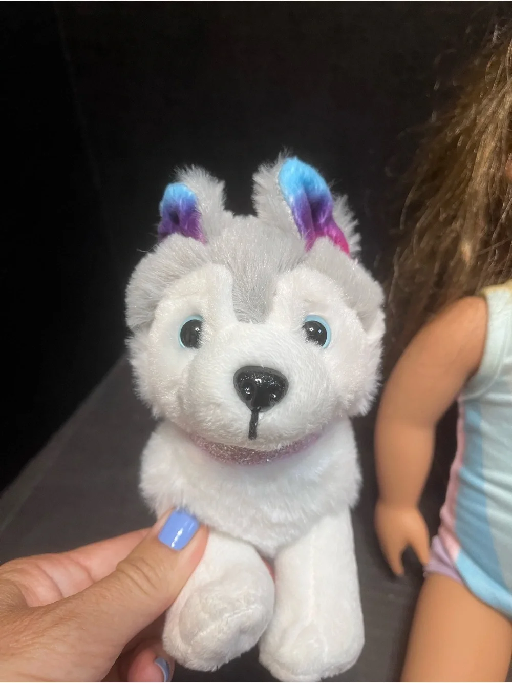 18-inch Our Generation doll (Target brand) and two dog lot brown hair blue eyes
